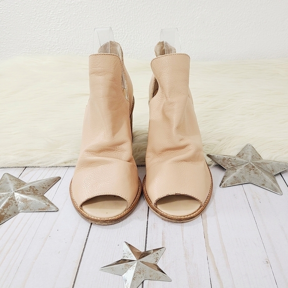 Chinese Laundry CARLITA peep toe bootie Natural tan blush pink size 8.5 - Picture 2 of 7